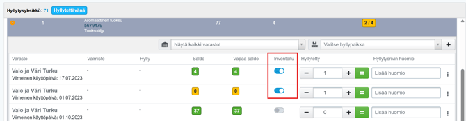hyllytys inventointi