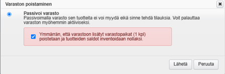 passivointi kuittaus