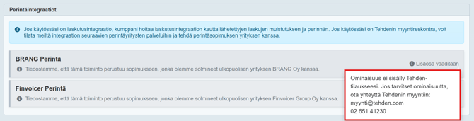 perintäintegraatiot