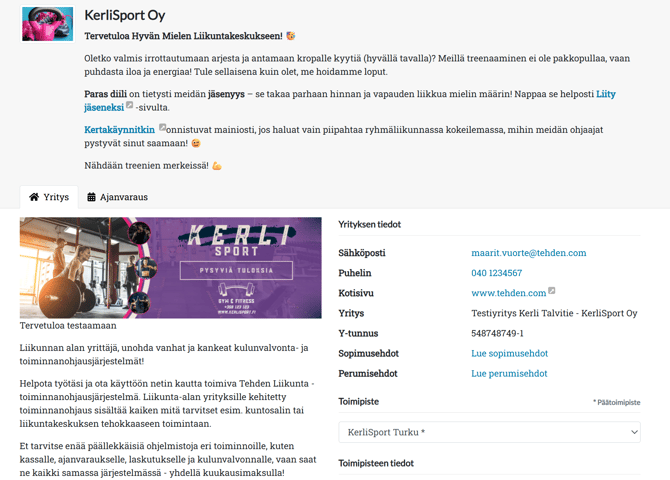 yrityksen esittelysivu
